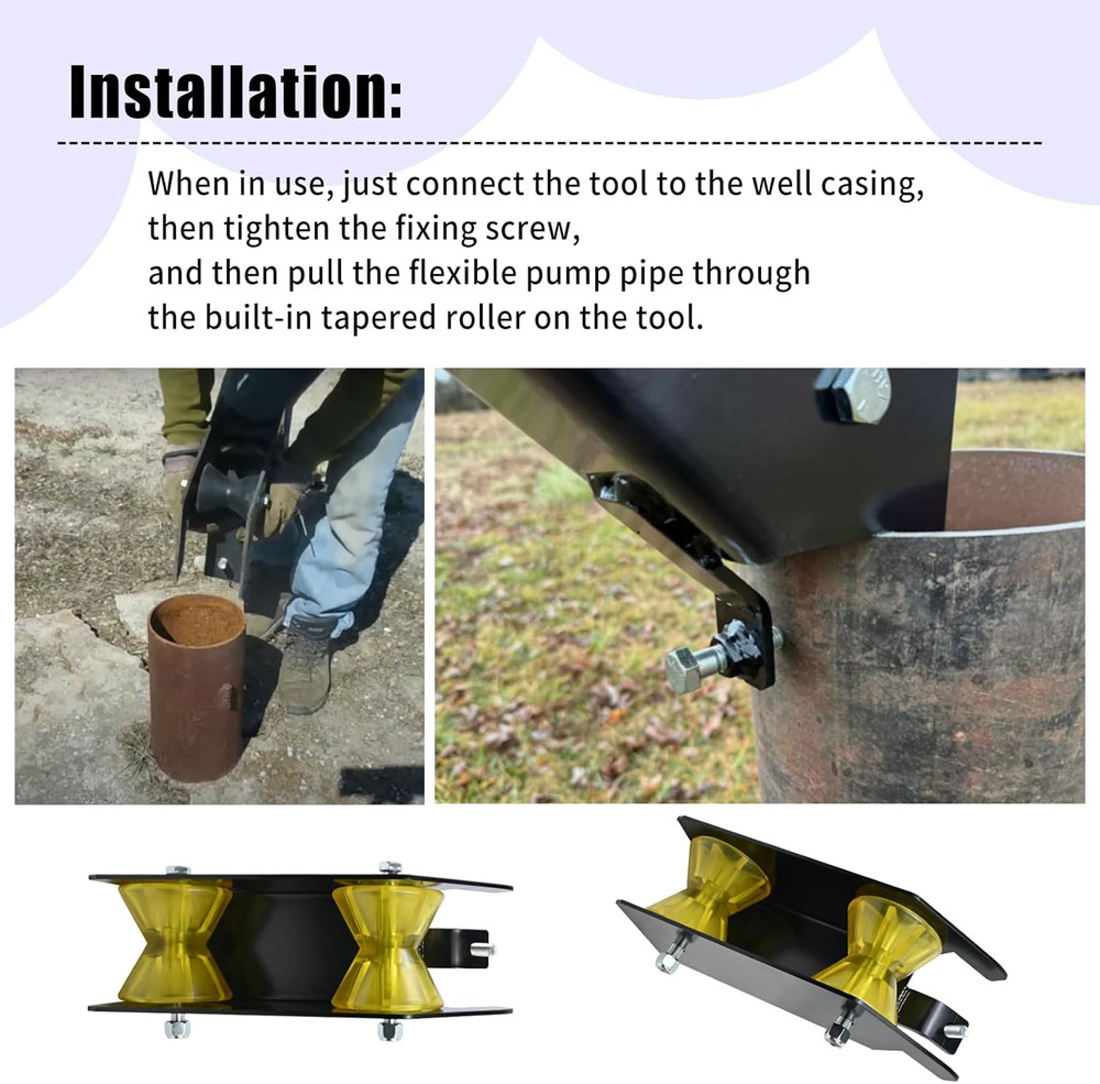Water Well Pump Pulling Tool and Cable Rollers - Help Pull or Place the Well Pum