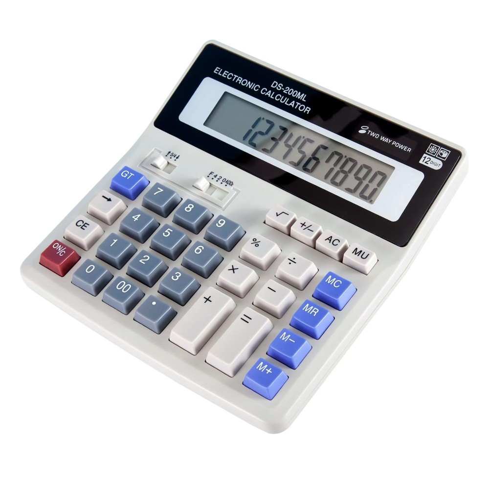Large Desktop Calculator with 12-Digit Display, Large Plastic Buttons for Eas...
