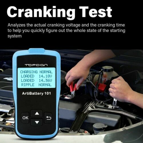 TOPDON AB101 Battery Tester 12V Load Charging System Analyzer 100-2000CCA