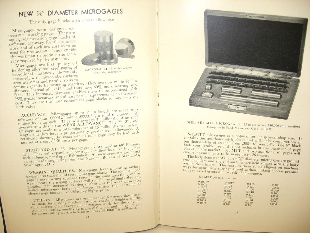 1948 Van Keuren Precise Measuring Tools Catalog & Handbook, No.34