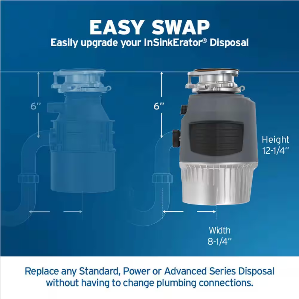 Evolution 1HP, 1 HP Garbage Disposal, Advanced Series EZ Connect Continuous Feed