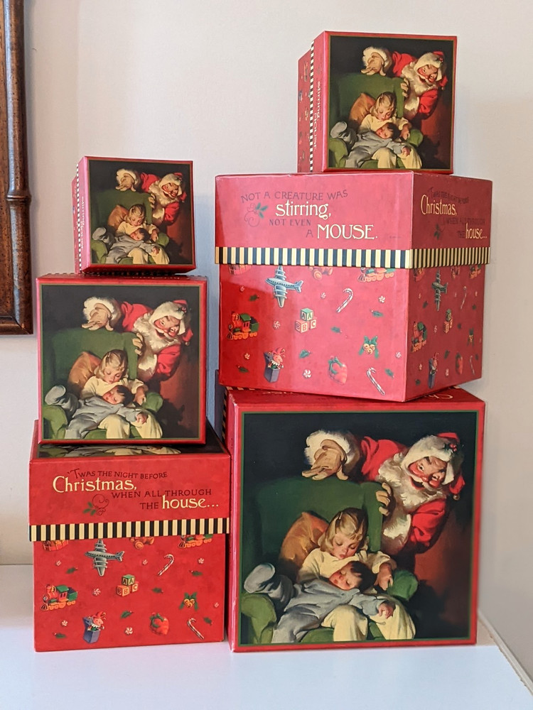 2001 HALLMARK TWAS THE NIGHT BEFORE CHRISTMAS SIX  Stacking/NESTING BOXES