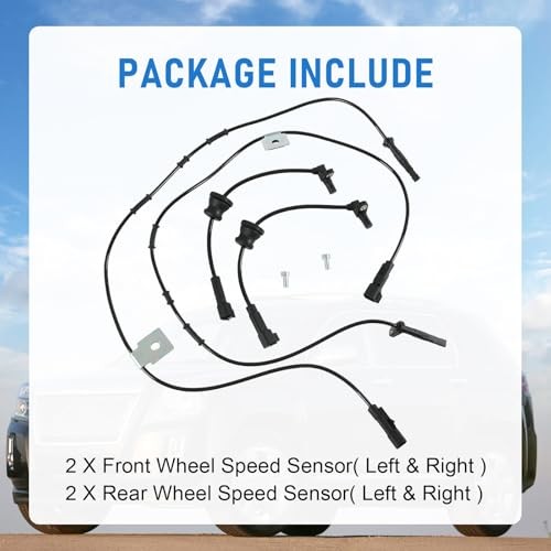 ABS Wheel Speed Sensor Left & Right 4PCS Replacement for Chevy Equinox 2010