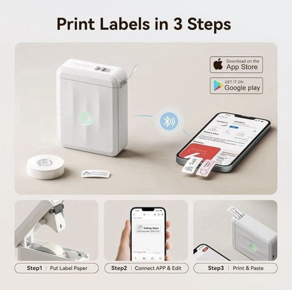 Nimbot D110 Bluetooth Label Maker Portable Wireless Thermal Printer for iOS/Andr