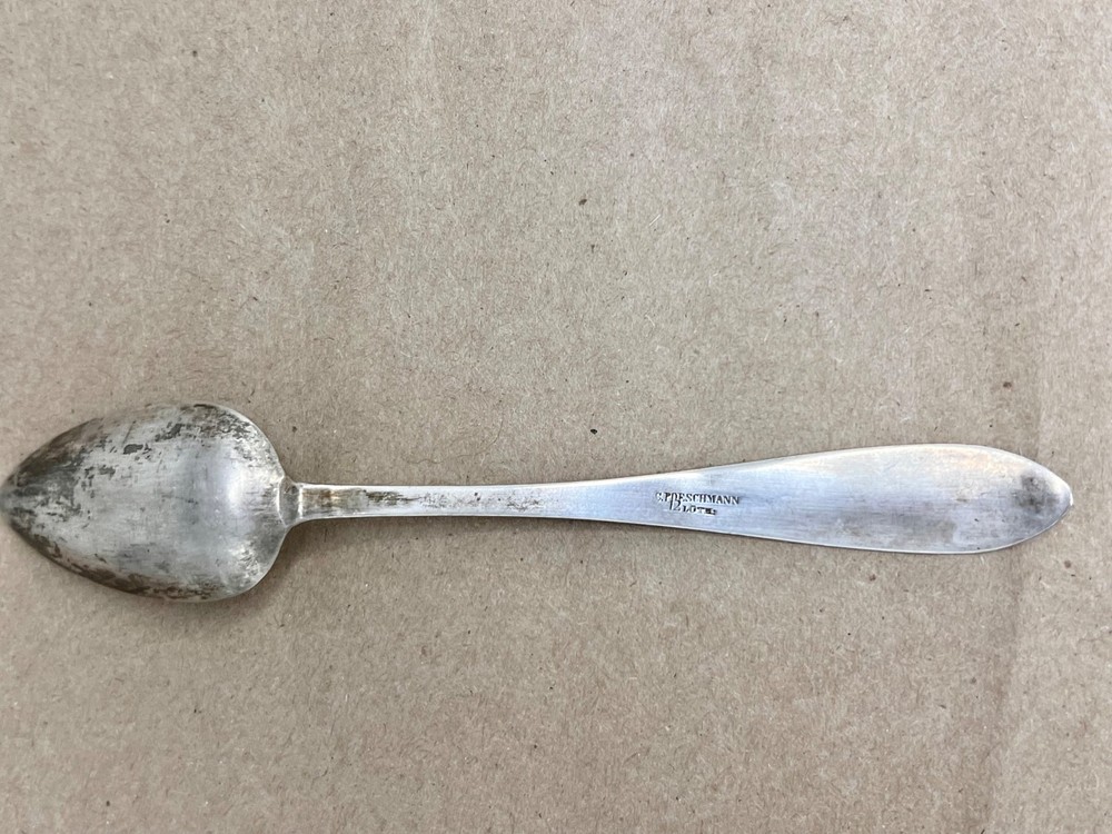 Antique German Solid Silver Spoon C.P. Deschmann 12 Lot .750 Silver 12g Monogram