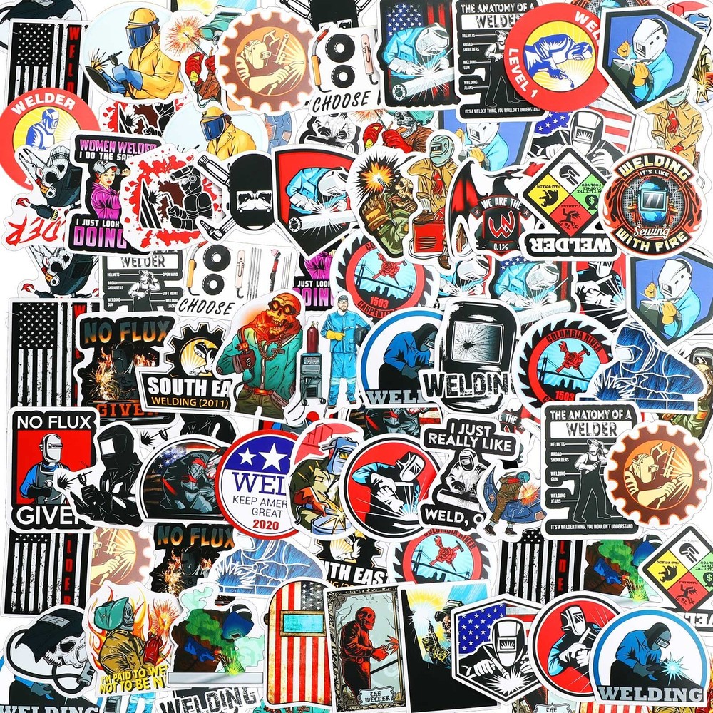 100‑Piece Welding Stickers for Hard Hats Toolboxes & Workers