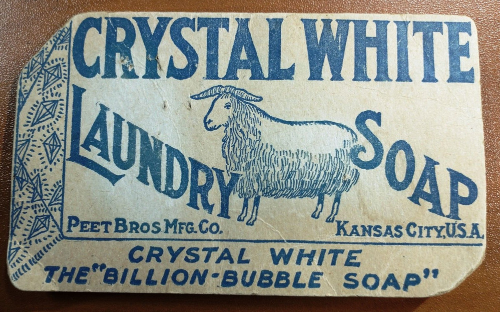 Crystal White Billion Bubble Laundry Soap 1915, Needles, Calendar piece