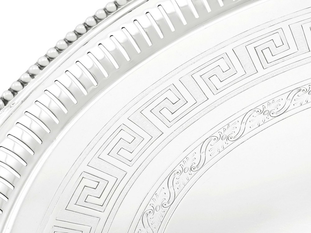 Antique Victorian Sterling Silver Tea Tray 1850