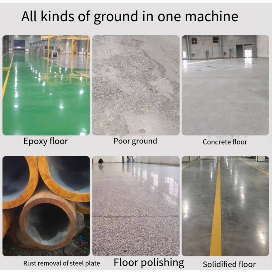 110V Handheld ThreeHead Dust-freeGrinding Machine Concrete FloorRenovation Putty
