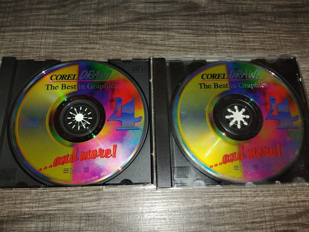 CorelDRAW 4 PC CD-ROM 2-disc Set 1993 Corel Corp. for Windows 3.1 Full Retail