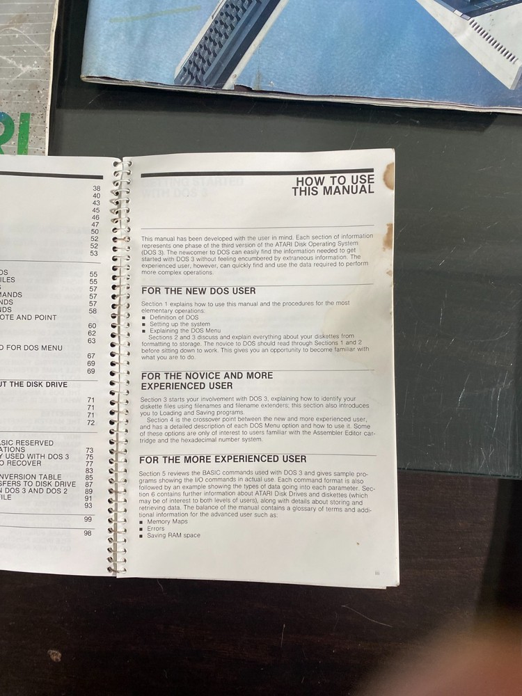 Vintage ATARI 800/XL Home Computer Owner's Guide DOS 3 Reference & Brochure