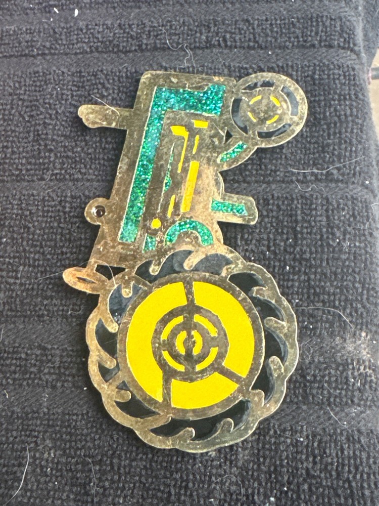 John Deere tractor charm for wind chime 4 3/4 in w 3 in L
