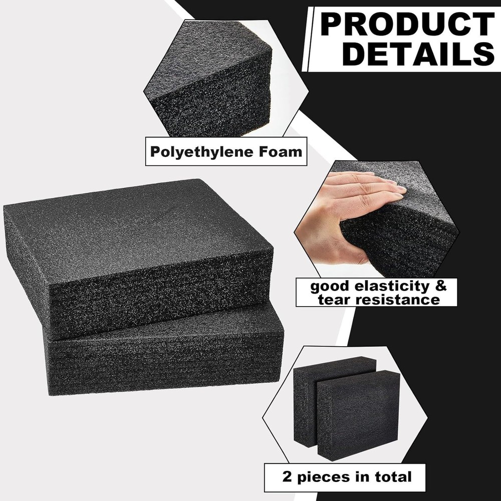 Versatile Black Polyethylene Foam Sheets - 2 Pcs, Cuttable for Custom Needs!