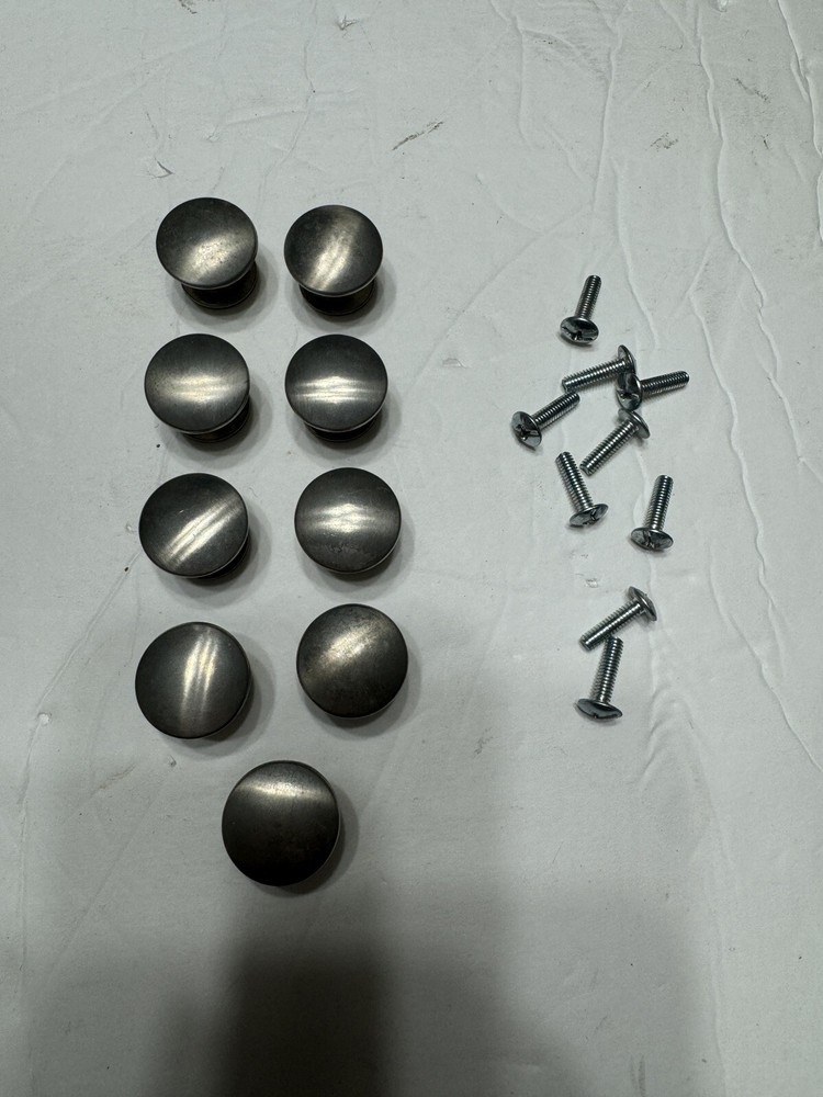 9 Silver Brush Nickel 3/4” Diameter Single Screw Mount Draw Pulls Handles