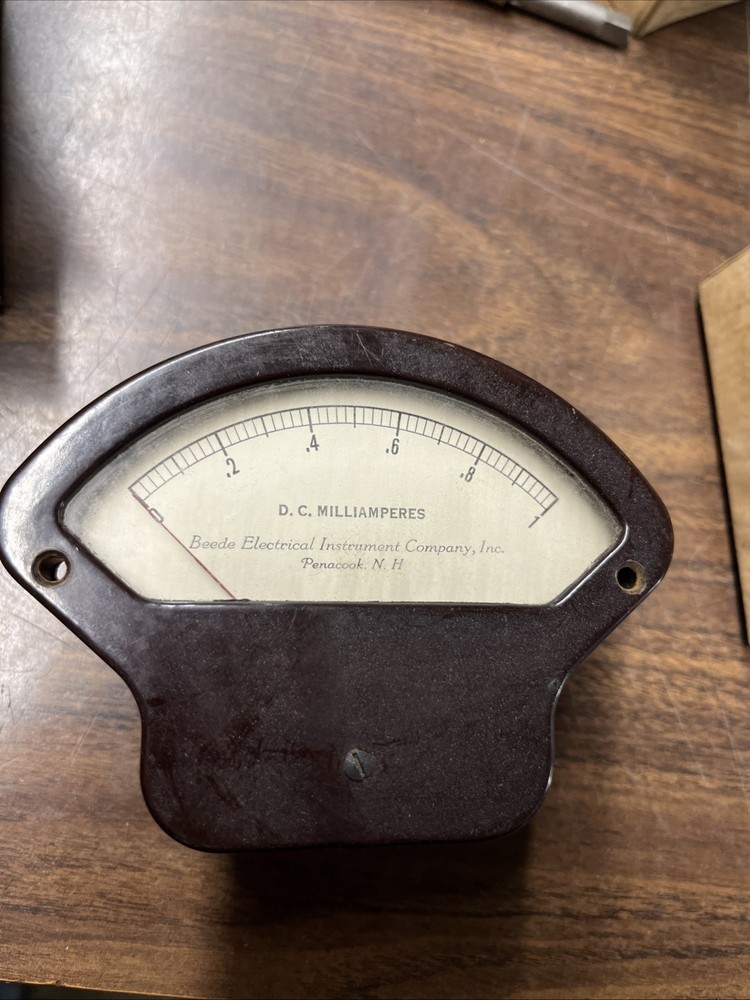 BEEDE ELECTRICAL CO. PANEL METER D.C  MILLIAMPERES Gauge