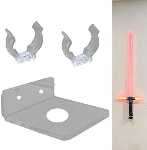 Ultra-Modern Clear Lightsaber Wall Mount - Secure Floating Display Rack
