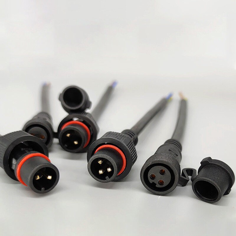 2-8Pins Waterproof Cable Wire Connector W/Cap Electrical Plug Socket Power IP68