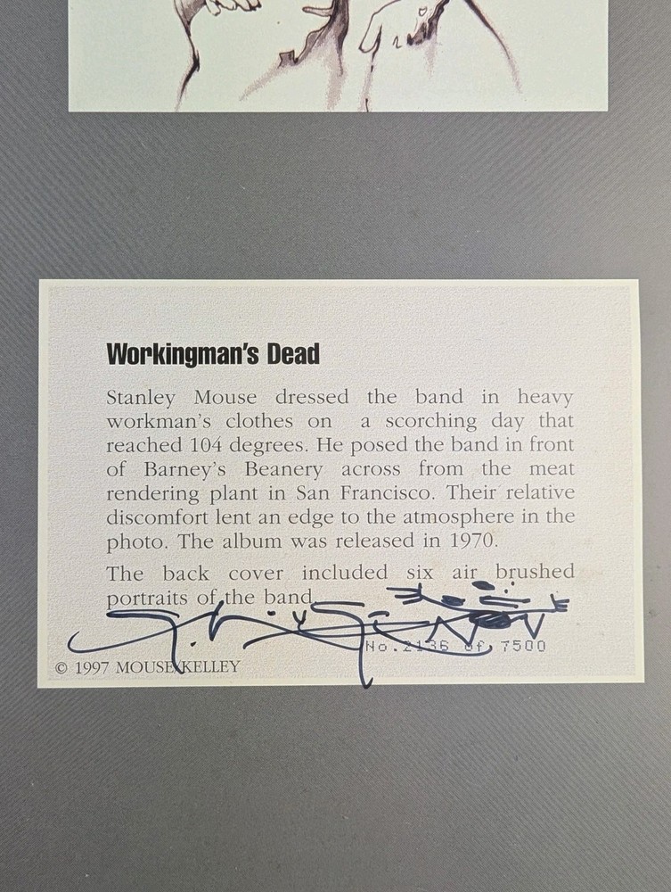 SIGNED #'D GRATEFUL DEAD PRINT BY STANLEY MOUSE "WORKING MAN'S DEAD"