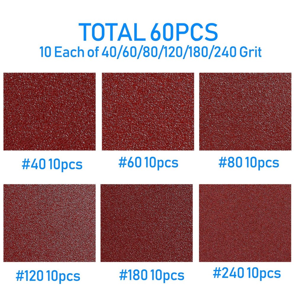Triangle Oscillating Multi Tool Sanding Pads, 60Pcs 3-1/8 Inch Oscillating tool
