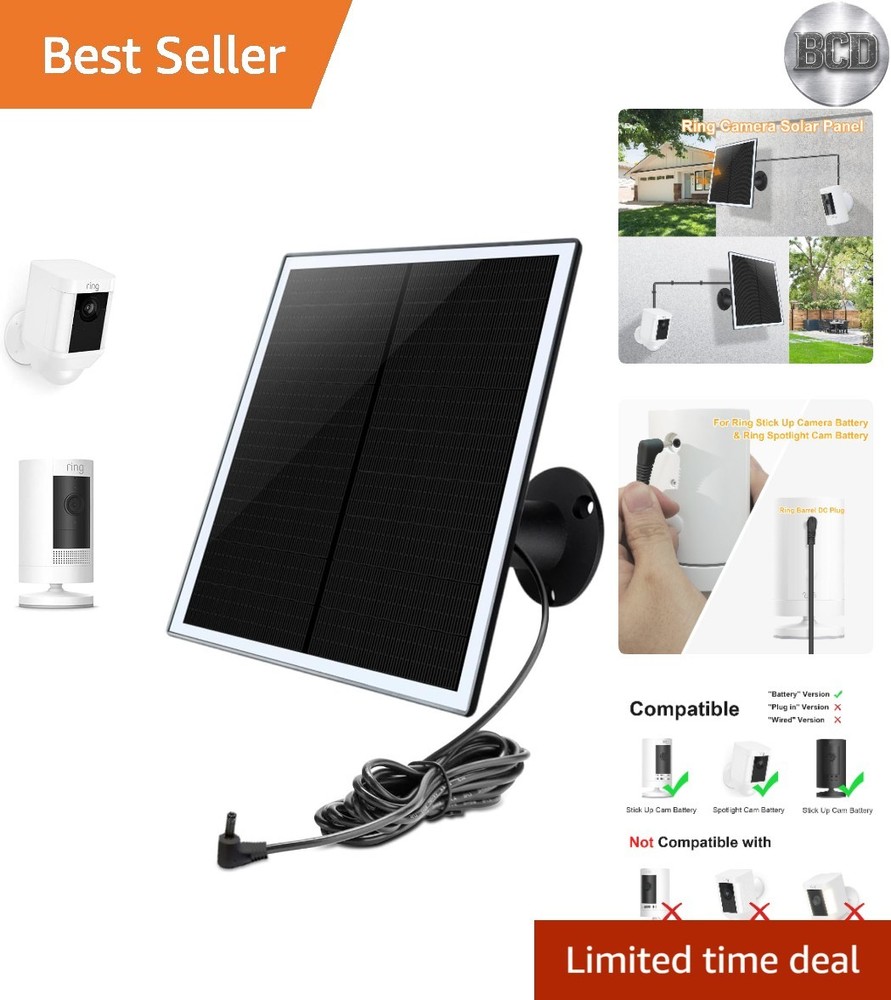 Efficient Solar Panel Charger for Ring Spotlight & Stick Up Camera - 1Pack
