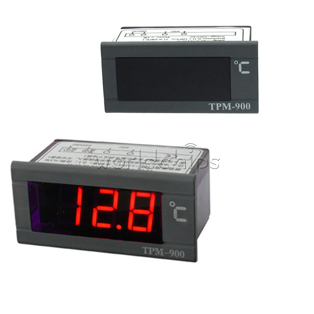 TPM-900 220V Digital Temperature Controller LED Panel Meter with Sensor WC