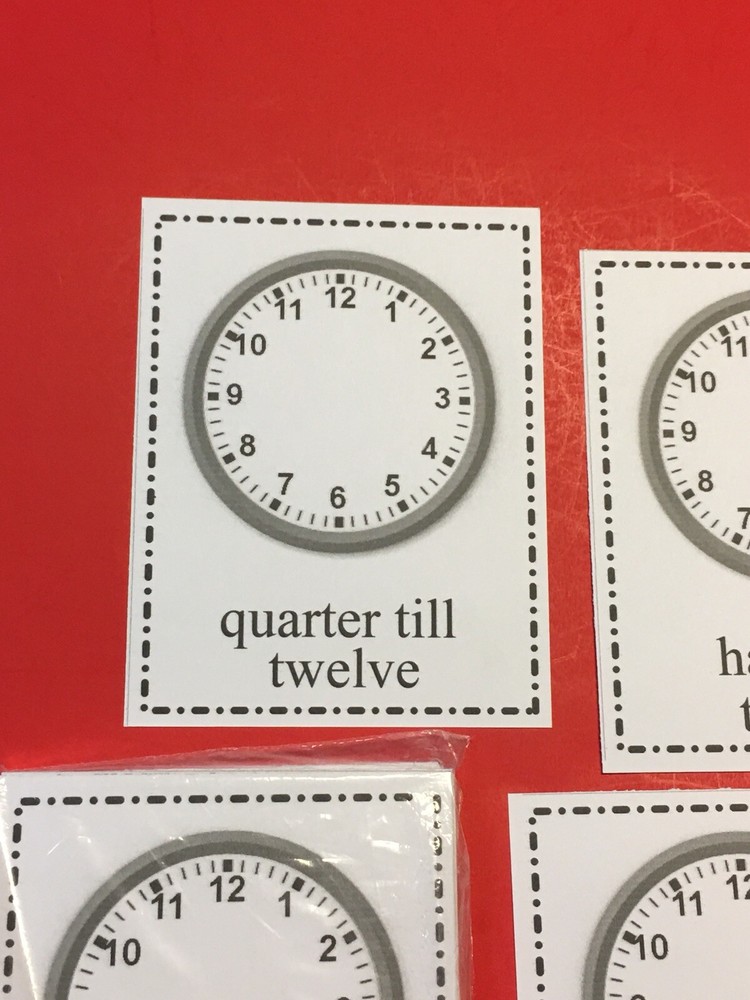 DRY ERASE - LEARN TO READ THE TIME - 48 LAMINATED FLASH CARDS