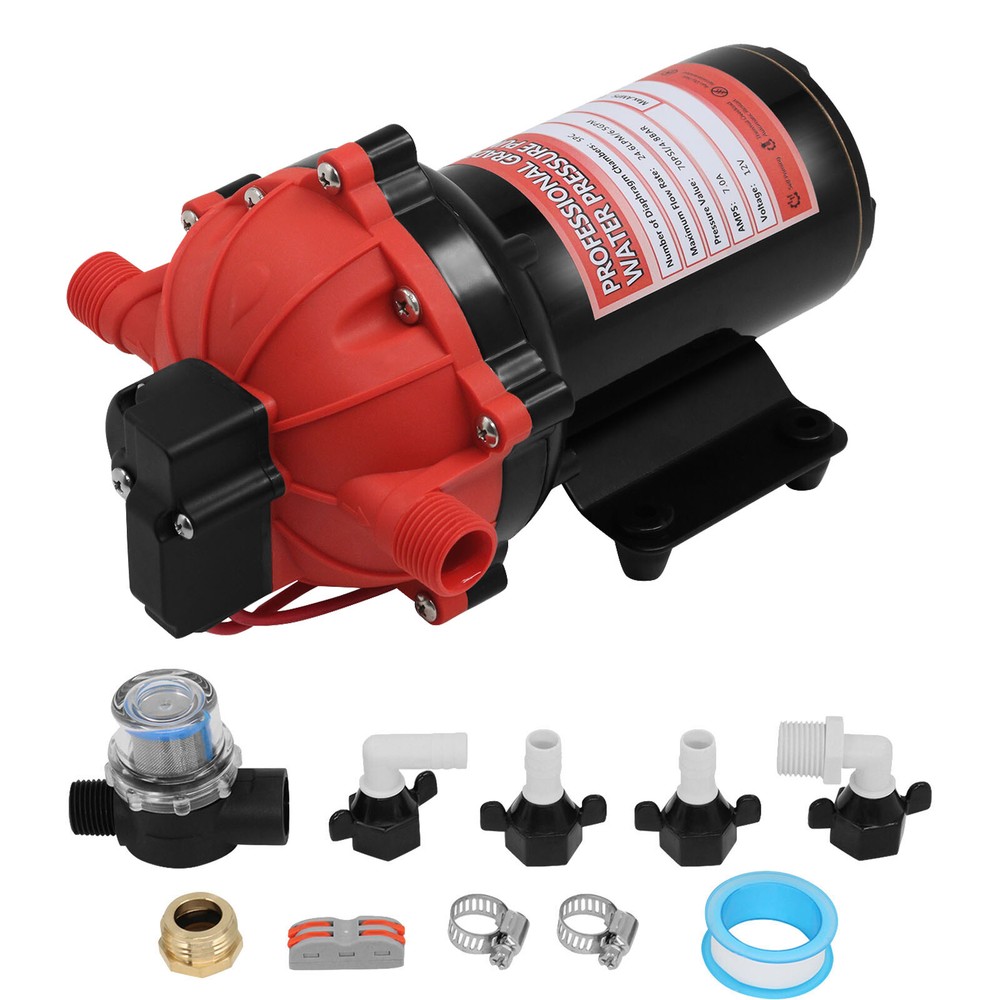 70 PSI High Pressure RV Water Pump Diaphragm DC 12V Self-Priming Pump 6.5 GPM
