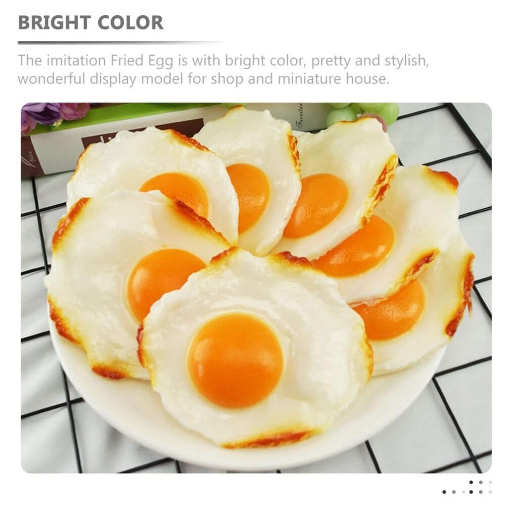 Fried Egg Model 4PCS Artificial Decor Fake Simulation Food Home Kitchen Display