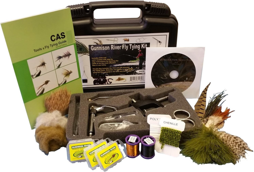 Fly Tying Tool Kit 6 Popular Flies, 5 Tools, 48 Flies, Carrying Case, Instructio