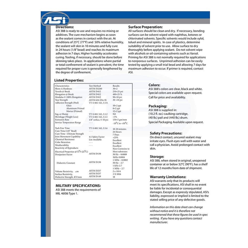 Clear Electronic Grade Silicone - 10.2 oz Cartridge