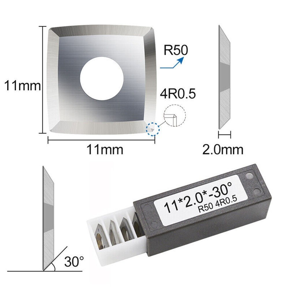 Carbide Blade Insert Set Ten Pieces with Dimensions 11 x 2 mm for Tools