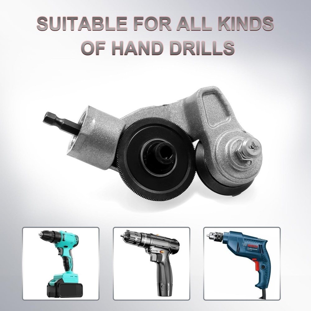 Jikbeed Metal Nibbler Drill Attachment - Reinforced dedicated version, Silver