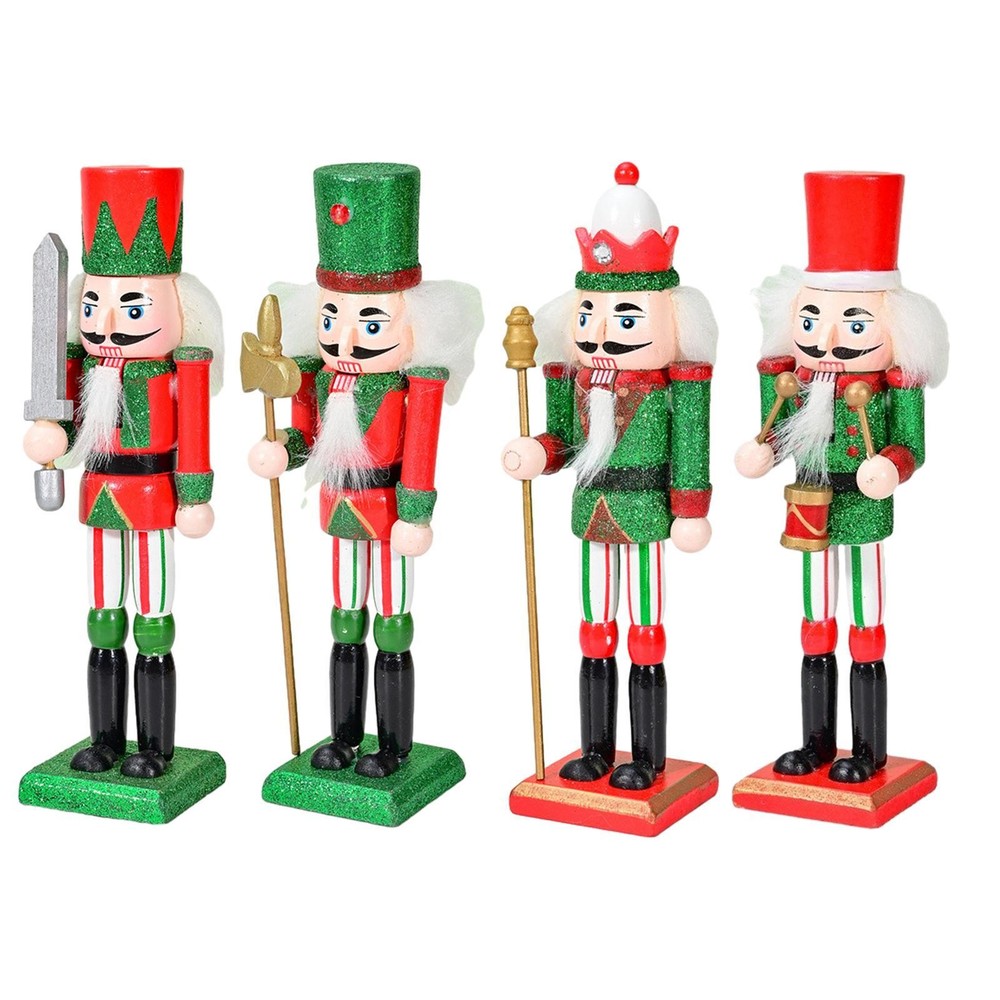 Nutcracker Figurine Wooden Nutcracker Crafts Standing Christmas Decor Nutcracker