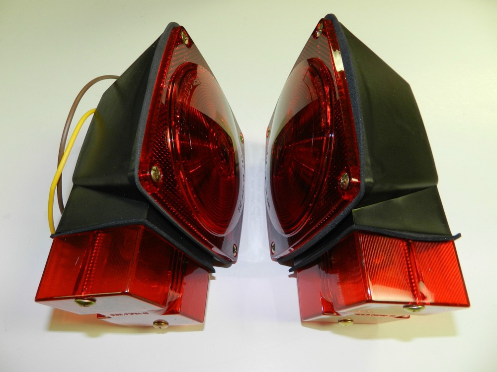 Trailer 7 8 Function Light Stop Turn Tail Light Taillight Square Red - PAIR