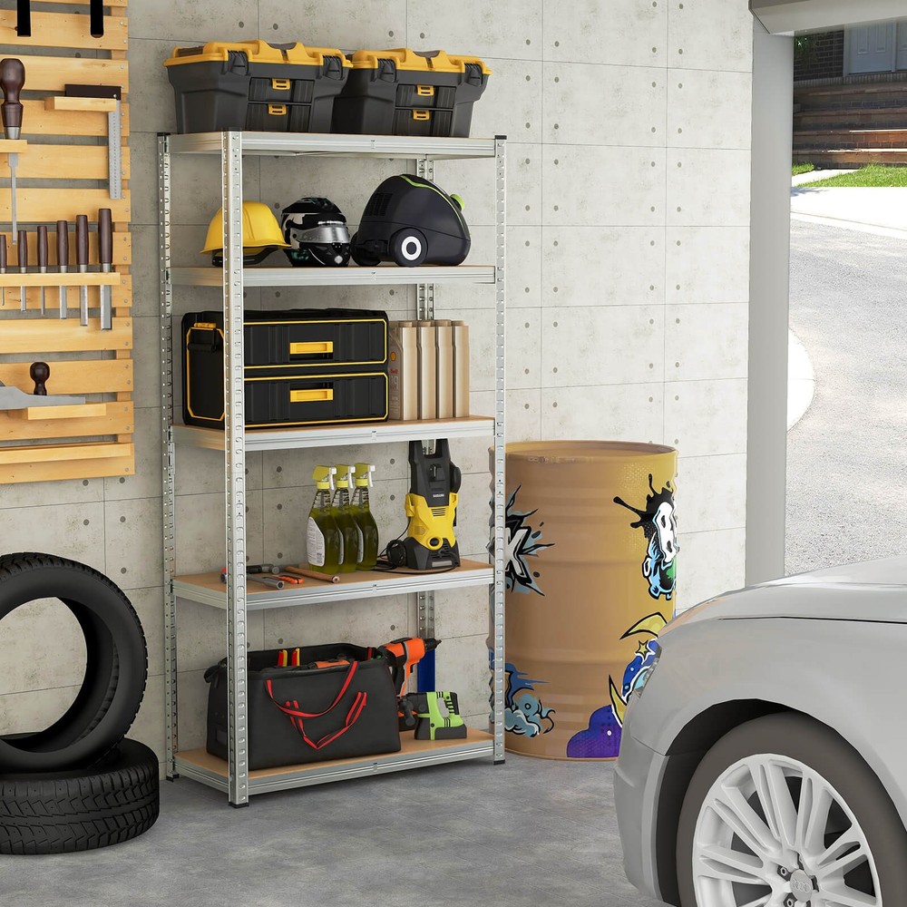 5 Tier Adjustable Garage Shelving Unit w/ 2000 lbs Max Load for Warehouse