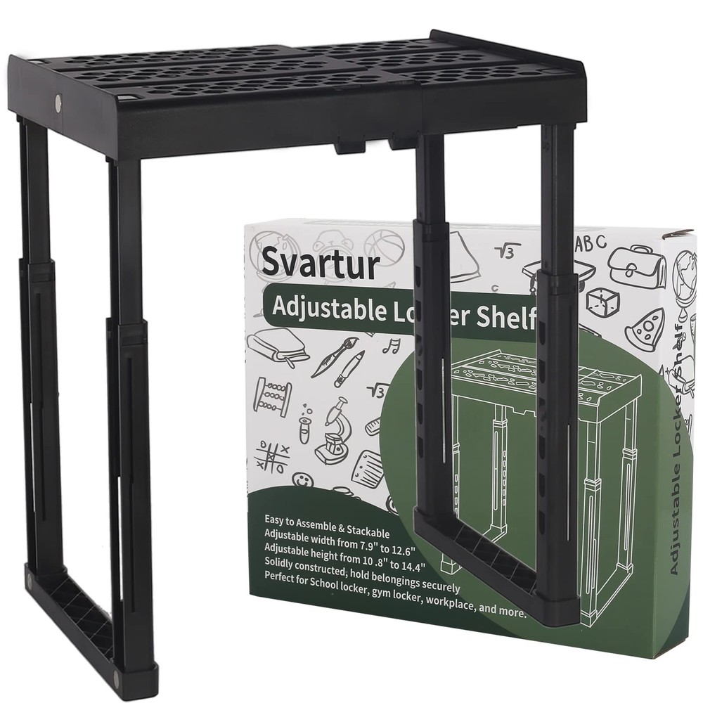 Locker Shelf for School Locker Adjustable Height and Width Locker Organizer S...
