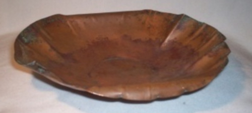 Drumgold Silver fluted and criimped copper bowl