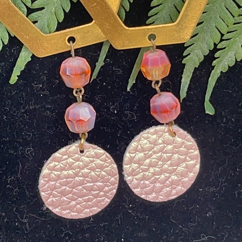 Adorned Crown Artisan assemblage hexagon drop earrings