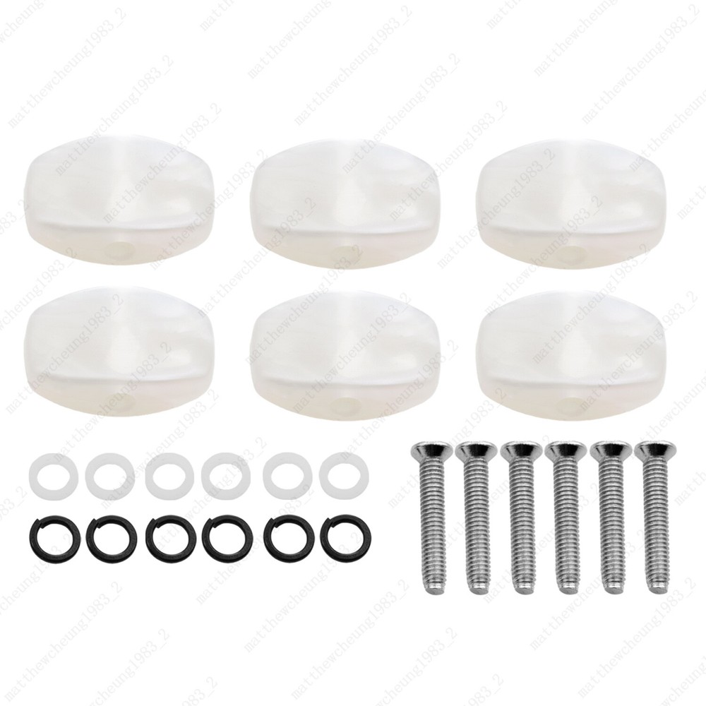 1 Set (6Pcs) Guitar Tuning Peg Button Machine Head Oval Plastic Buttons-3 Colors