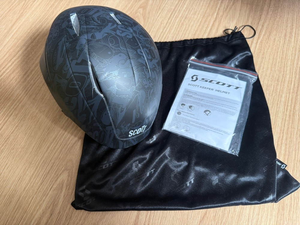 Scott Keeper Ski Helmet Black Logo Print Design Size Small