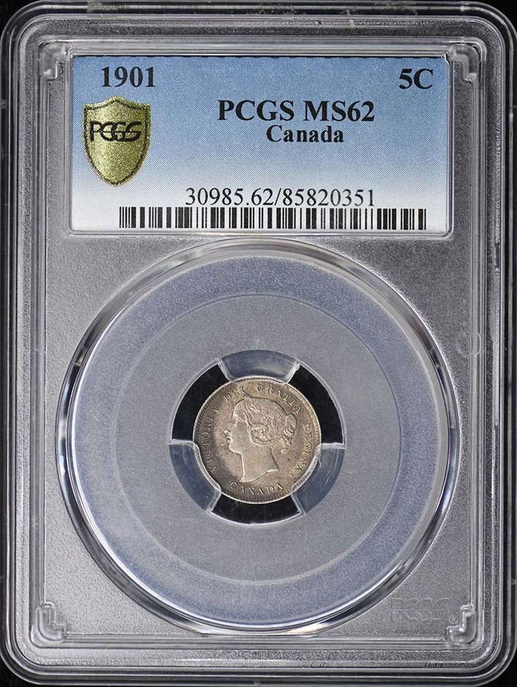 1901 5C Canada Victoria PCGS MS62