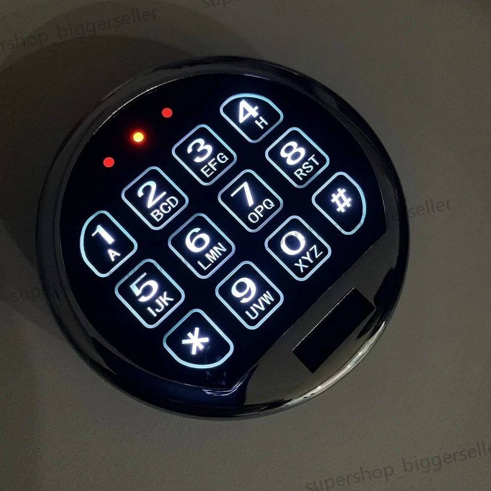 Electronic Safe Lock LED Keypad Chrome Gun Safe Lock Replacement With Swing Bolt