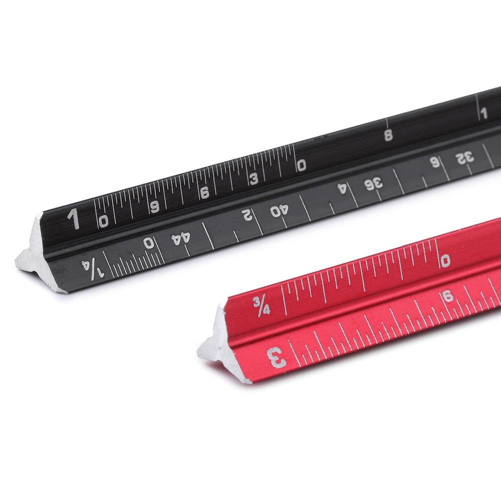 - 6 Inch, 2 Pack, Pocket Size Ruler, Small Architectural Scale