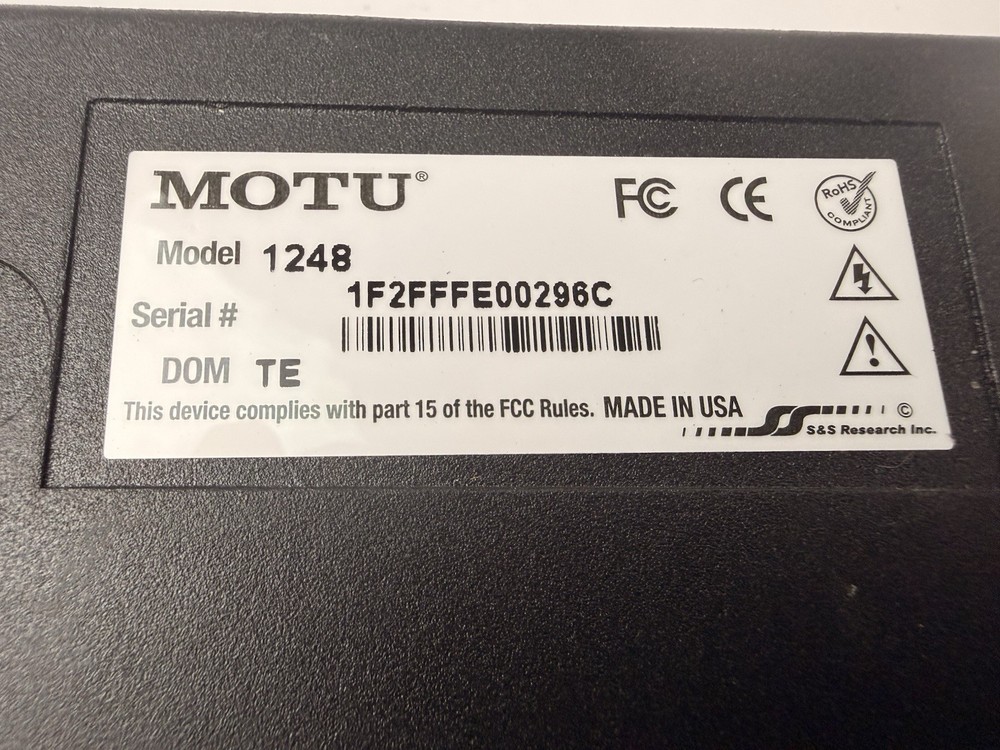 Motu 1248 Thunderbolt / USB2 Pro Audio Interface 32 in / 32 out