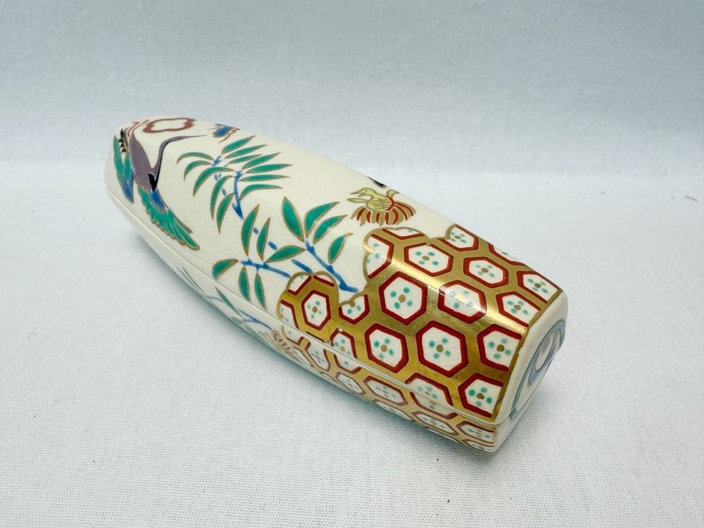 Japanese Tea Ceremony Ceramic Incense Container Ninsei Style Artisan Made