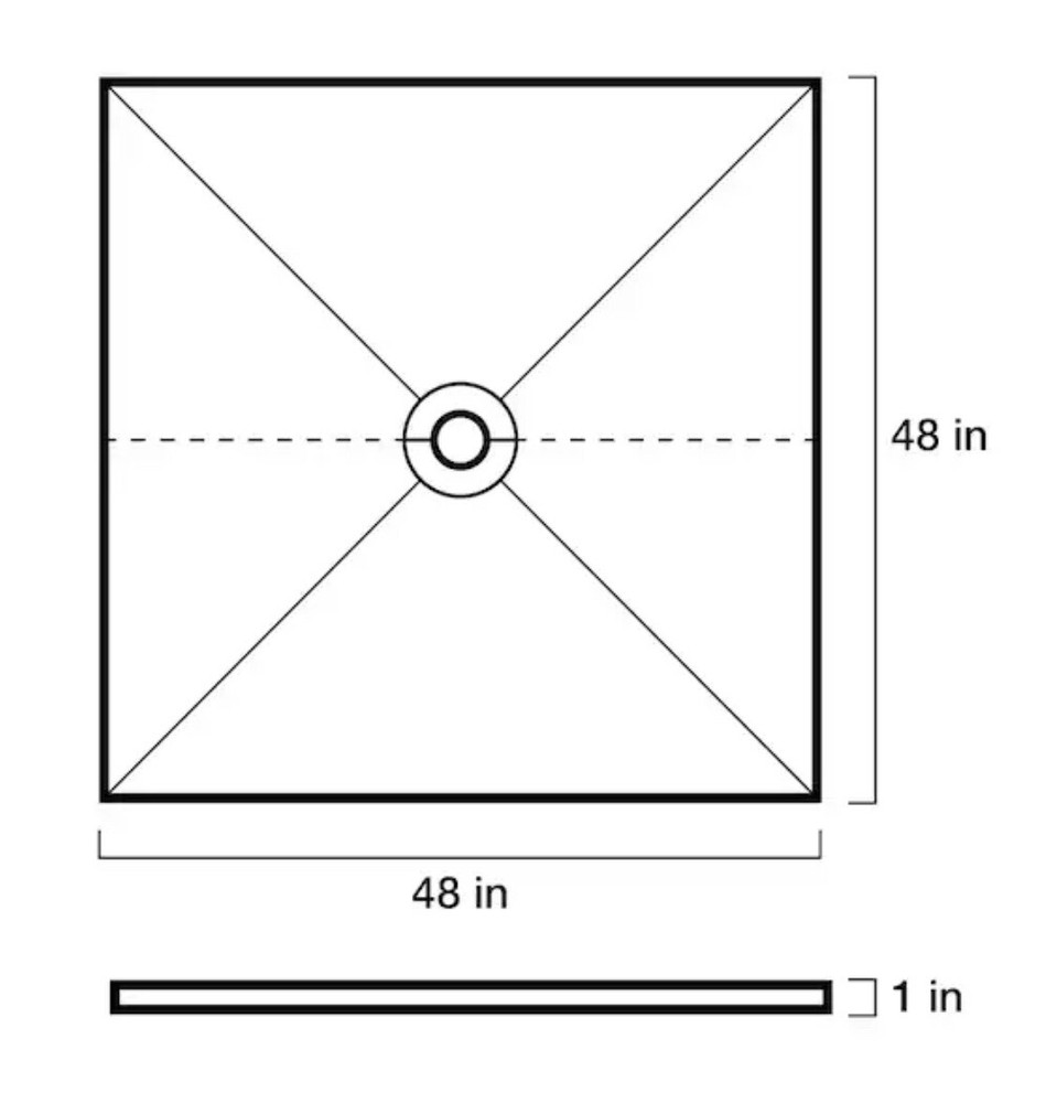 Schluter Kerdi 48" x 48" Thin Shower Tray Center Drain