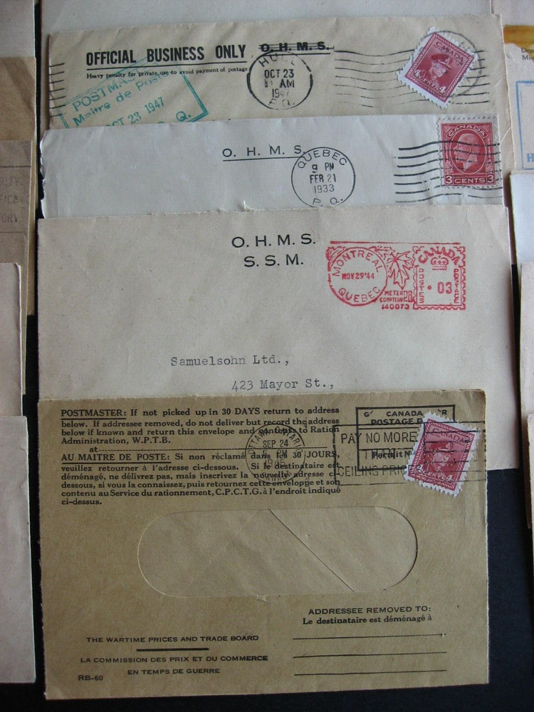 Canada 33 OHMS covers, mostly 1930s 40s era check them out!