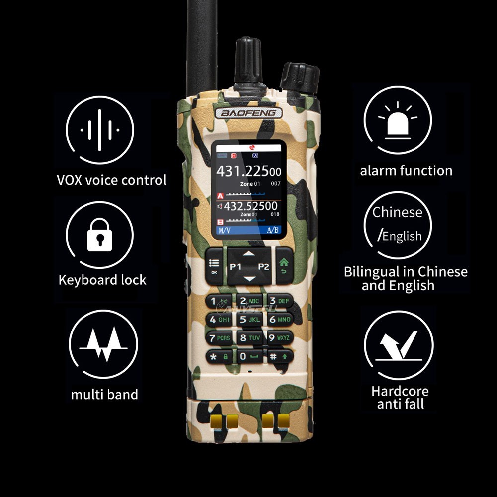 BAOFENG UV-32 GPS 10W Multi Band Transceiver Bluetooth Programming Two Way Radio