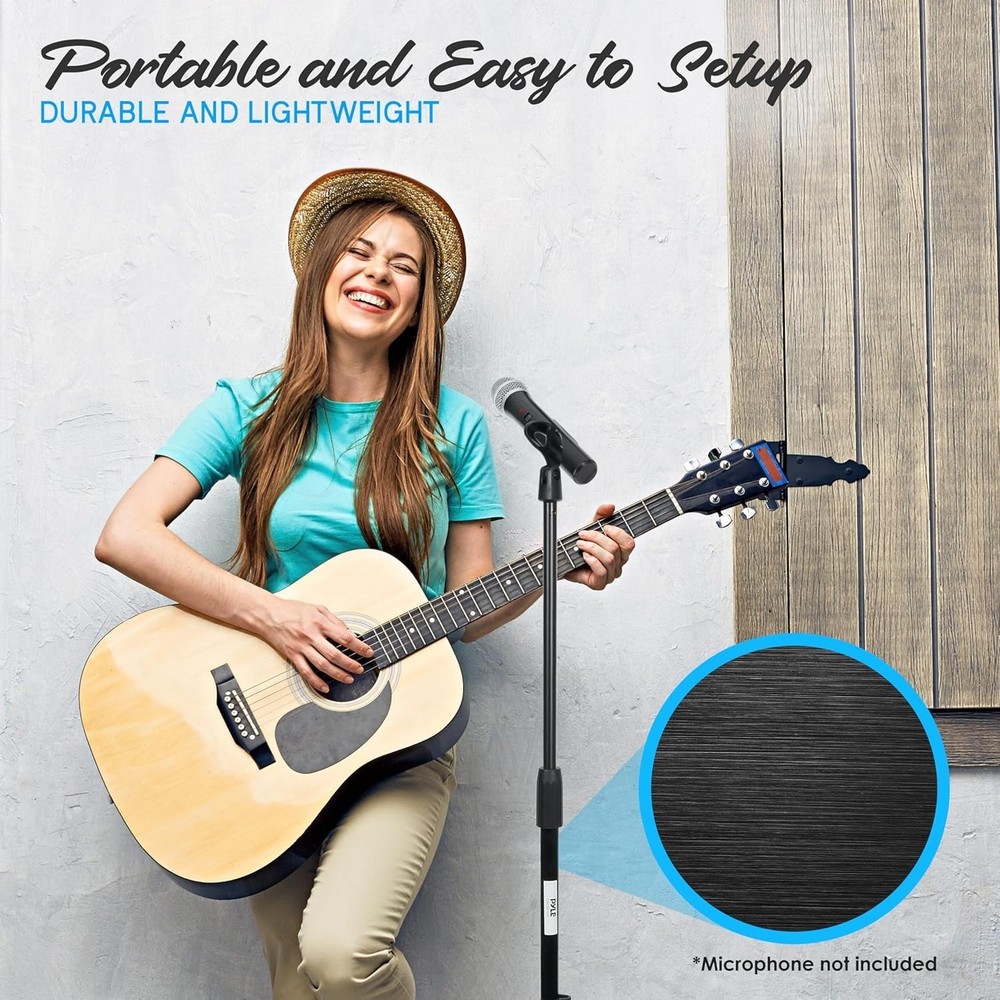 2 Pack Black Microphone Stands