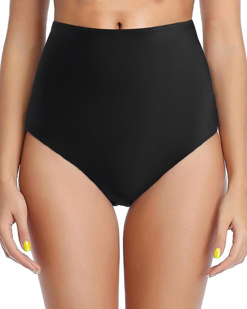 Dipinon Womens Modest Solid high Waisted Tummy Control Bikini Bottom Bathing ...